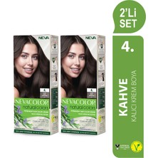 Nevacolor Natural Colors 2'Lİ SET 4. KAHVE Kalıcı Krem Saç Boyası Seti