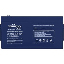Tommatech Marine 12.8 V 200 Ah Lfp Lifepo4 Abs+Pc Kasa Lityum Batarya