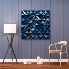 Popcas Geometrik Desenli Deniz Mavisi Kanvas Tablo Duvar Dekorasyonu