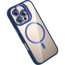  Apple iPhone 16 Pro Remim Lensli Magsafe Standlı Kapak - Lacivert Nemere