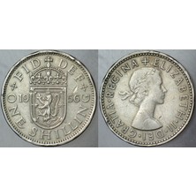Banknoting Birleşik Krallık 1 Şilin 1956 Kraliçe Iı. Elizabeth 23 mm Ingiltere.