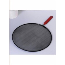 abnturk 33 cm Yağ Sıçratmayan Tava ve Tencere Kapağı – Metal Siyah Telli Sıçratmaz Mutfak Aleti