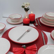 Arna Porselen Kiraz 25 cm Servis Tabağı  6 Adet