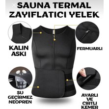 Markaflex Vücut Şekillendirici Termoform Yelek Terleme Bel Sırt Karın Spor Korsesi Fermuarlı Sauna Yelek