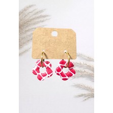 Nadom Polimer Kil El Yapımı Sarı Halkalı Küpe