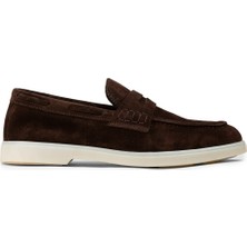 Deery Erkek Hakiki Süet Kahverengi Loafer - 02028MKHVC01