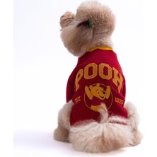 Pawstar Bordo Pooh Honey Köpek Sweatshirt Köpek Sweat Köpek Kıyafeti Kedi Kıyafeti