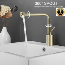OEM Banyo Lavabo Bataryası Yeni Model Tasarım Mat Gold Renk 7 Yıl Garantili Ithal