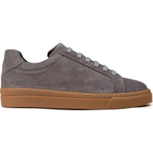 Deery Erkek Gri Hakiki Süet Sneaker Ayakkabı - 02018MGRIC03