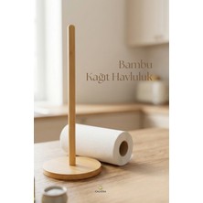 Calvera Doğal Bambu Kağıt Havluluk - Mutfak Için Dekoratif Havlu Askısı