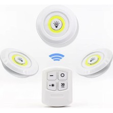 Çetiner Group 3 Lü Kumandalı Yapışkanlı Kablosuz Pilli LED Spot Lamba Işıldak