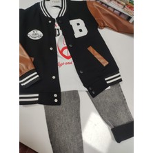 Sofun Erkek Çocuk 3 Lü Kot Pantolon Tişört Spor Ceket  Takım