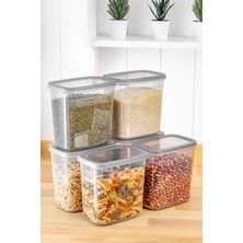 Hess 6 Adet 12 Parça Dikdörtgen 2 Litre Erzak Bakliyat Saklama Kabı Seti 20 Etiket Hediyeli