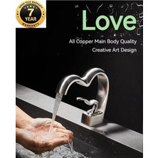 OEM Banyo Lavabo Bataryası Mat Krom Nikel Renk Şelale Kalp Yeni Tasarım 7 Yıl Garantili Ithal