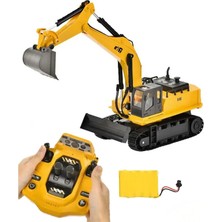 Apexma Oyuncak 2.4ghz Uzaktan Kumandalı Şarjlı Işıklı Müzikli Paletli Hareketli Kepçeli Rc Ekskavatör