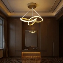 Aura Eskitme Ultra Beyaz Ledli Avize Sarkıt Tekli Avize Gold