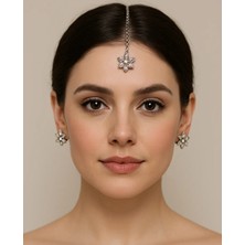 Kaftan Collection Hint Alınlık ve Hint Küpesi 3lü Set