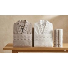 Özdilek Sculpted Bej-Beyaz Aile Seti