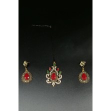 Kaftan Collection Hint Alınlık ve Hint Küpesi 3lü Set