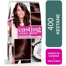 L'Oréal Paris Casting Crème Gloss Kestane Renkli Besleyici Saç Boyası Amonyak İçermez 400