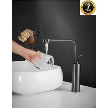 OEM Banyo Çanak Lavabo Bataryası Yeni Model Tasarım Antrasit Renk 7 Yıl Garantili Ithal