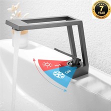 OEM Banyo Lavabo Bataryası Tarz Model Yeni Tasarım Antrasit Renk 7 Yıl Garantili Ithal