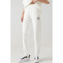 Lacoste Embroidered Women's Joggers Kadın Organik Pamuk Eşofman Altı Beyaz