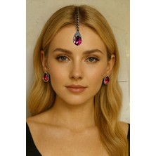 Kaftan Collection Hint Alınlık ve Hint Küpesi 3lü Set