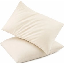 İz Home 2li Set Ekru Bebek Yastık Kılıfı Seti | Pamuklu | Kapaklı Model 35X45 cm | 2 Adet Kapaklı Bej Kılıf