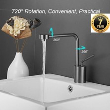 OEM Banyo Lavabo Bataryası Yeni Model Tasarım Antrasit Renk 7 Yıl Garantili Ithal