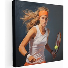 Popcas Yoğun Tenis Oyuncusu Portresi Kanvas Tablo