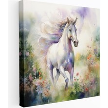 Popcas Tek Boynuzlu At Temalı Kanvas Tablo - Duvar Dekorasyonu