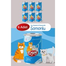 Enjoy Somonlu Kedi Konservesi Sos Içinde Et Parçacıklı 400 gr X6