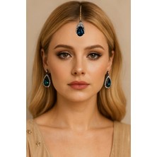 Kaftan Collection Hint Alınlık ve Hint Küpesi 3lü Set