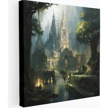 Popcas Yüzüklerin Efendisi Tuval Tablo - Lothlórien Izlenimi - Ev Dekorasyonu Duvar Dekorasyonu Tuval Tablo