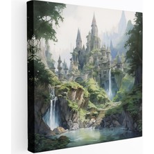 Popcas Yüzüklerin Efendisi Duvar Sanatı - Rivendell'in Huzuru - Duvar Dekorasyonu Ev Dekorasyonu Kanvas Tablo