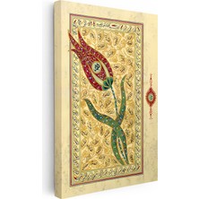 Kanvas Tablo Lale Formunda Esmaül Hüsna Istifi Dini Islami Tablo Ev Ofis Duvar Dekoru