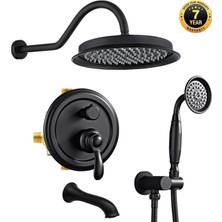 OEM Banyo Duş Seti Ankastre Siyah Renk Özel Seri 3 Yollu Sıva Altı Dahil Ful Set 7 Yıl Garantili Ithal