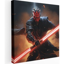 Popcas Star Wars Duvar Sanatı - Çizgi Roman Darth Maul Işın Kılıcı - Kanvas Işın Kılıcı Kanvas Duvar Sanatı