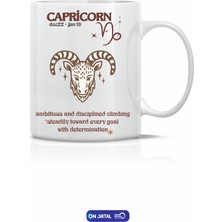 On Dijital Baskı Merkezi Oğlak Burcu Temalı Beyaz Kupa