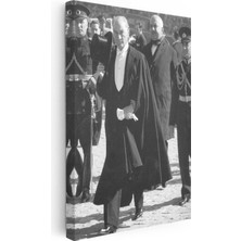 Kanvas Tablo Atatürk Silindir Şapkalı Selam Atatürk Tablosu Ev Ofis Duvar Dekoru