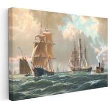 Kanvas Tablo John Stobart Denizde Yelkenliler Buharlı Ressam Tablosu Ev Ofis Duvar Dekoru
