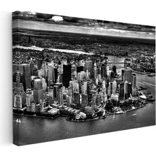 Kanvas Tablo New York Yarımadası Gökdelenler Şehir Mimari Tablo Ev Ofis Duvar Dekoru