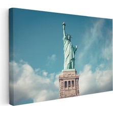 Kanvas Tablo New York Özgürlük Anıtı Şehir Mimari Tablo Ev Ofis Duvar Dekoru