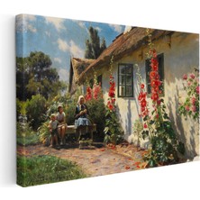Kanvas Tablo Peder Severin Krøyer Hasır Çatılı Ebe Ressam Tablosu Ev Ofis Duvar Dekoru