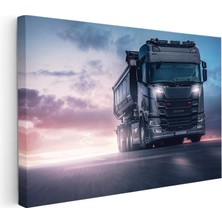 Kanvas Tablo Karayolunda Seyir Halindeki Scania Kamyon Kamyon Tablosu Ev Ofis Duvar Dekoru