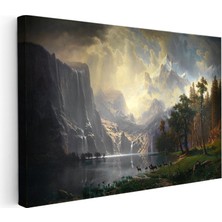 Kanvas Tablo Albert Bierstadt Yosemite Vadisi Şelale ve Göl Işık Ressam Tablosu Ev Ofis Dekoru