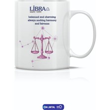 On Dijital Baskı Merkezi Terazi Burcu Temalı Beyaz Kupa