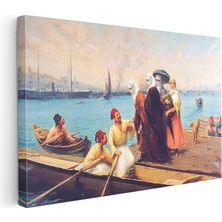 Kanvas Tablo Osmanlı Sahil Balıkçılık Sahnesi Osmanlı Tablosu Ev Ofis Duvar Dekoru
