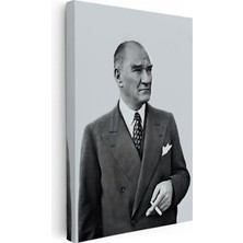 Kanvas Tablo Atatürk Ceketli Duruş Atatürk Tablosu Ev Ofis Duvar Dekoru